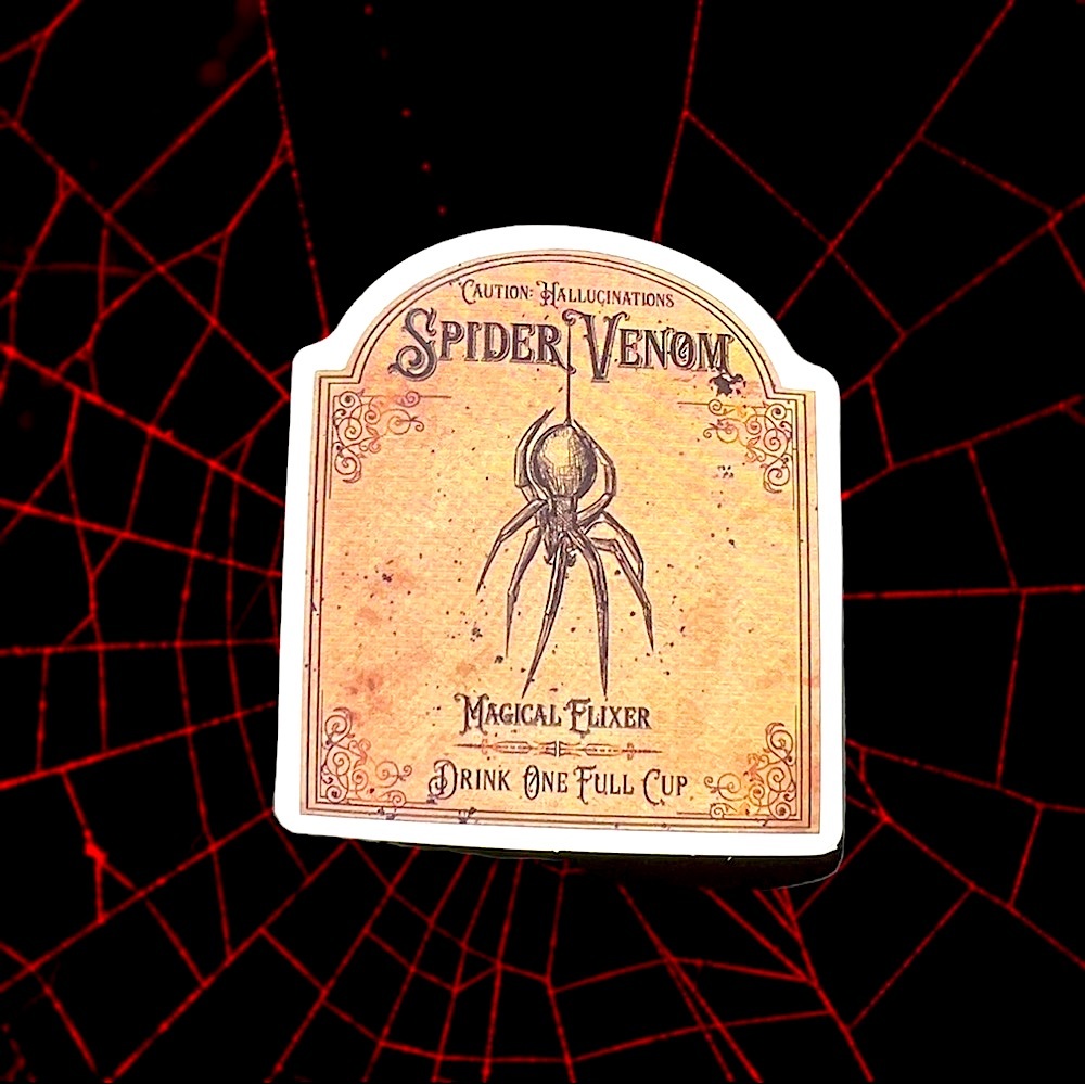 Spider Venom Witchy Sorceress Supreme Potion B0ttle Label Elixir Sticker Occult